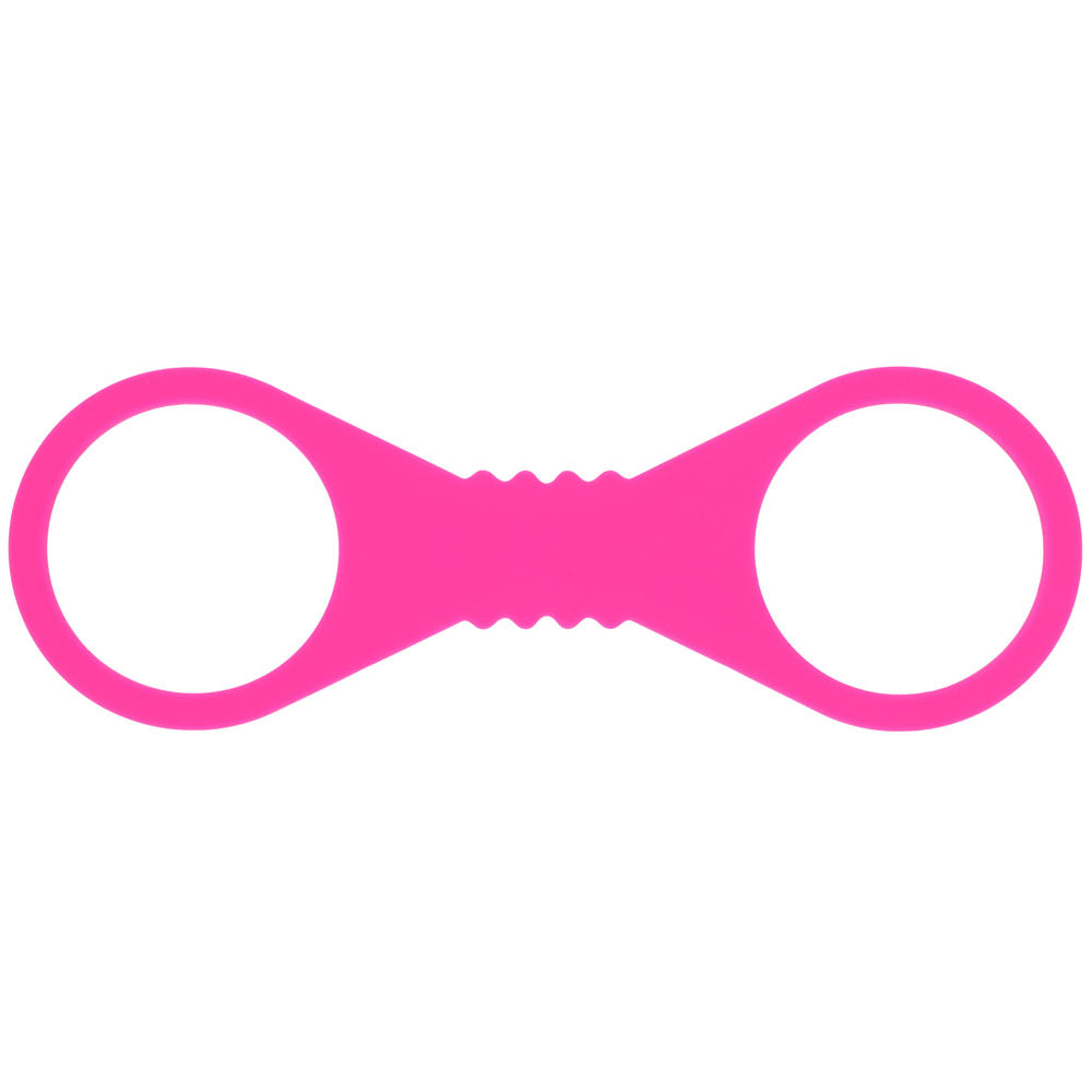Sex & Mischief Large Hot Pink Silicone Cuffs - Hot Pink Large Restraints - SS10234