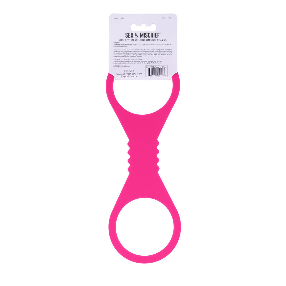 Sex & Mischief Large Hot Pink Silicone Cuffs - Hot Pink Large Restraints - SS10234