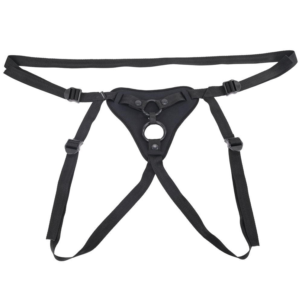 SPORTSHEETS Dual Desires Strap On - Black Adjustable Strap-On Harness (No Probe Included)-SS31003