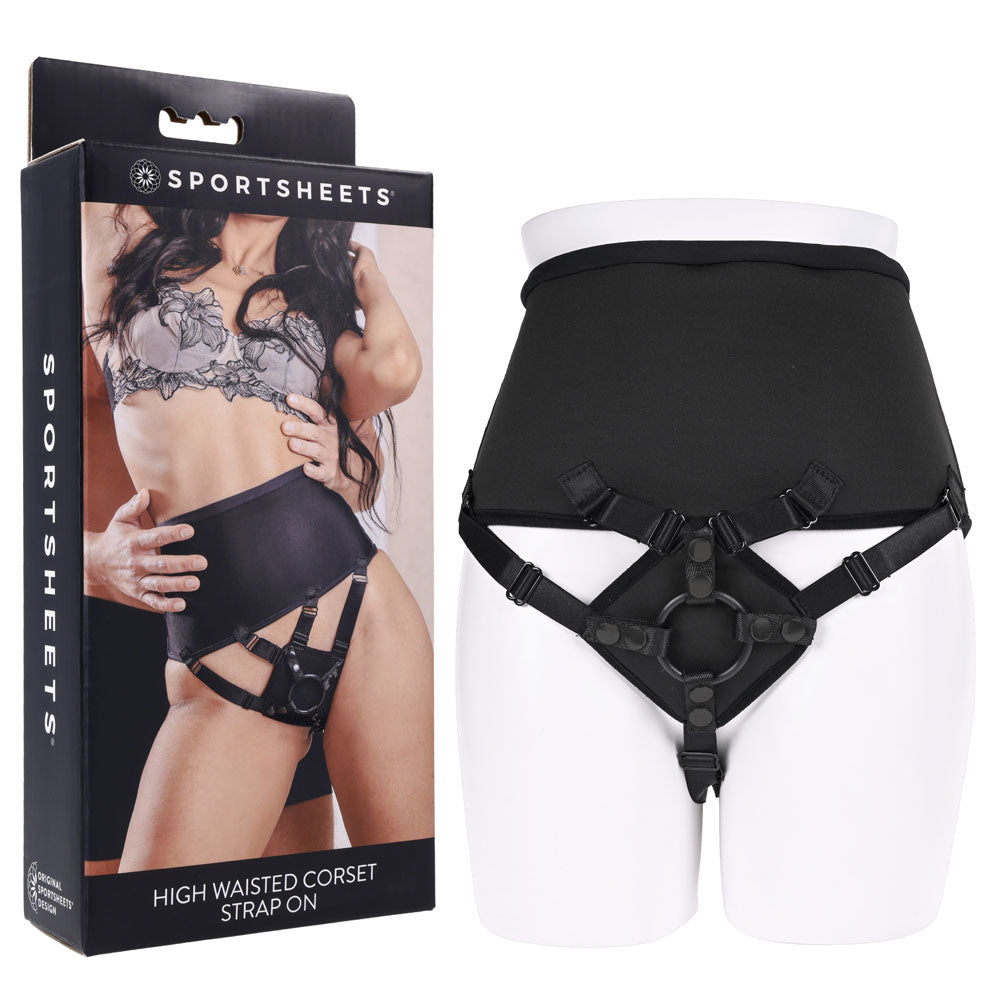 SPORTSHEETS High Waisted Corset Strap On-(ss31006)