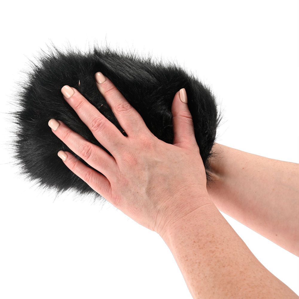 SPORTSHEETS Spiked Sensory Mitt - Black Furry Mitt with Spikes-SS32405