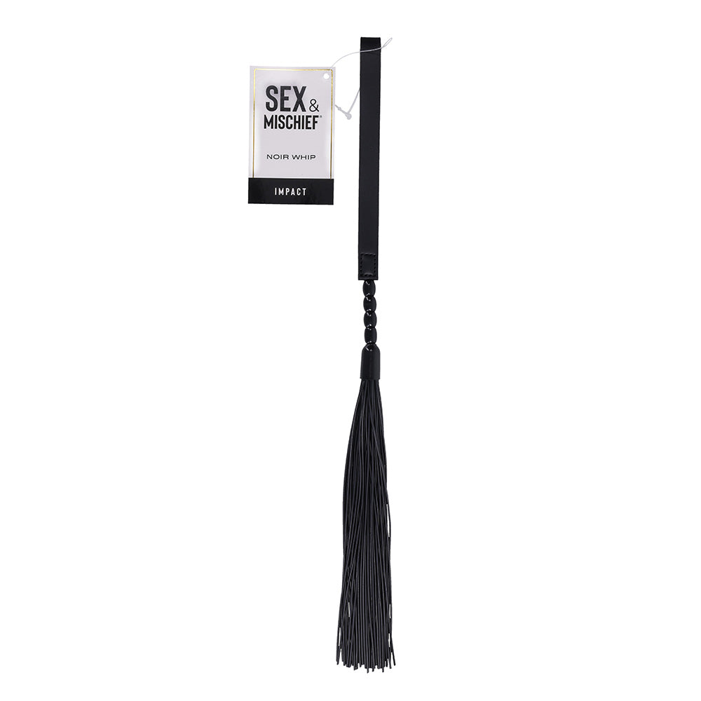 Sex & Mischief Noir Whip - Black 40 cm Rubber Whip-SS92124