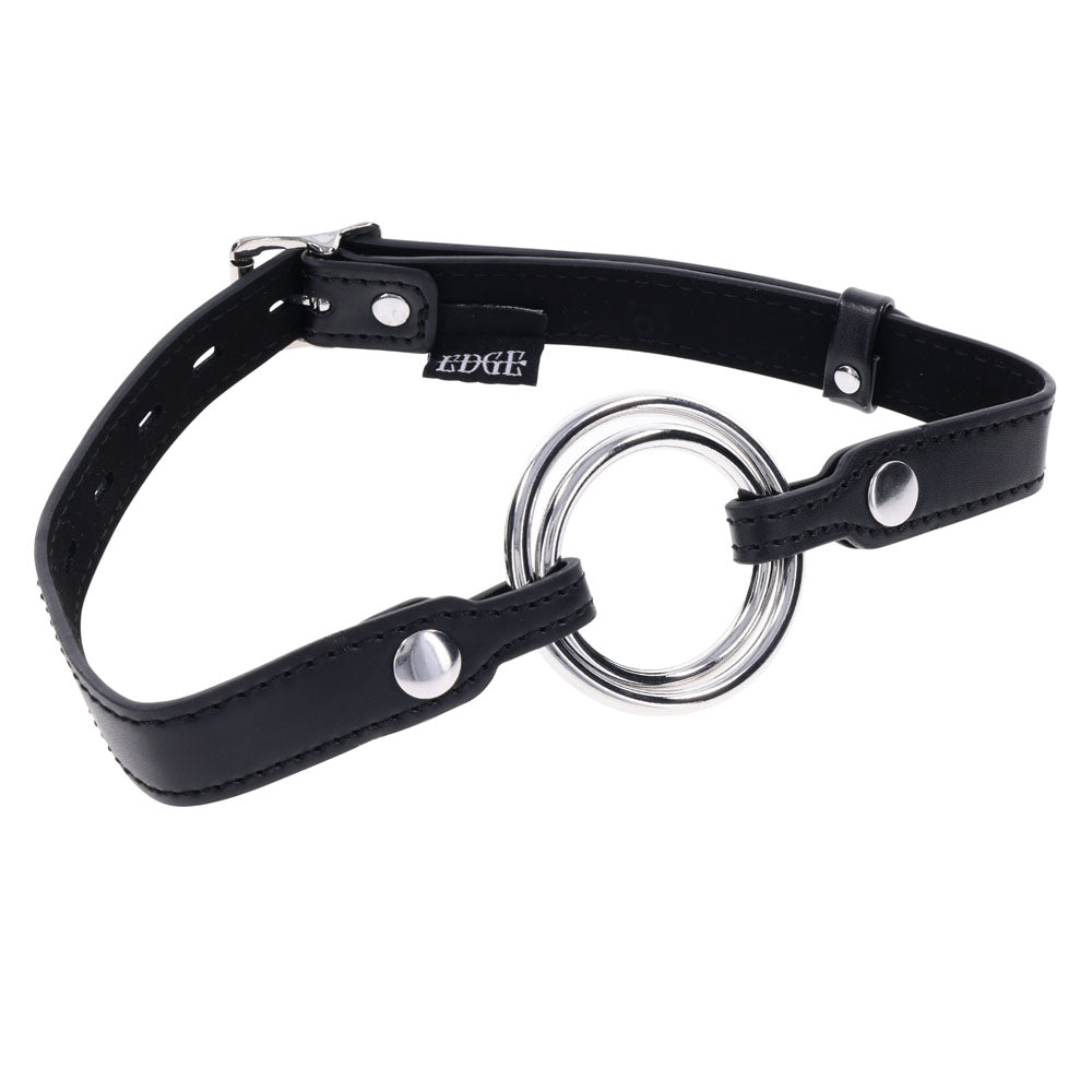 EDGE Interchangeable Ring Gag - Black Mouth Gag Restraint with 2 Interchangeable Pieces-SS98049