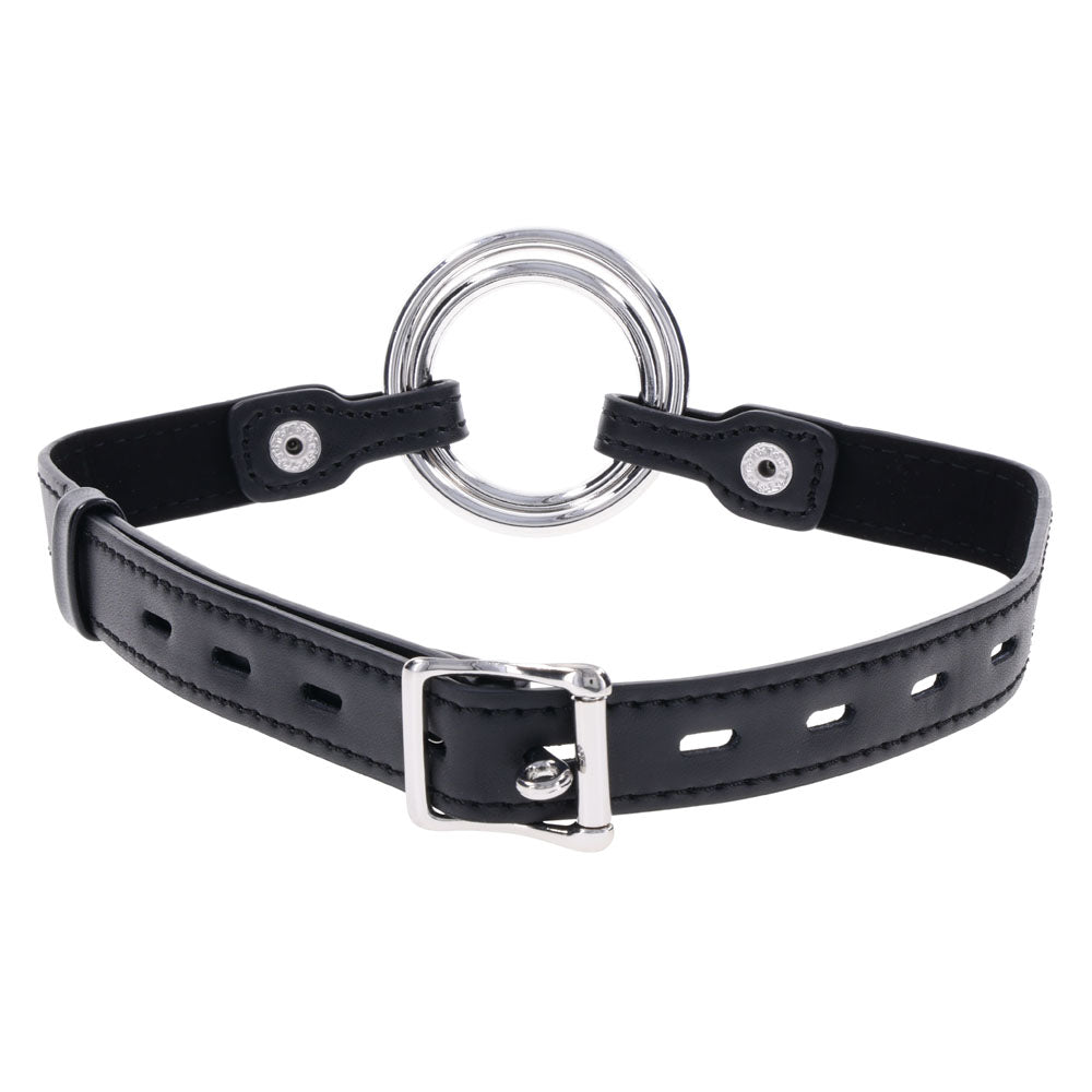 EDGE Interchangeable Ring Gag - Black Mouth Gag Restraint with 2 Interchangeable Pieces-SS98049