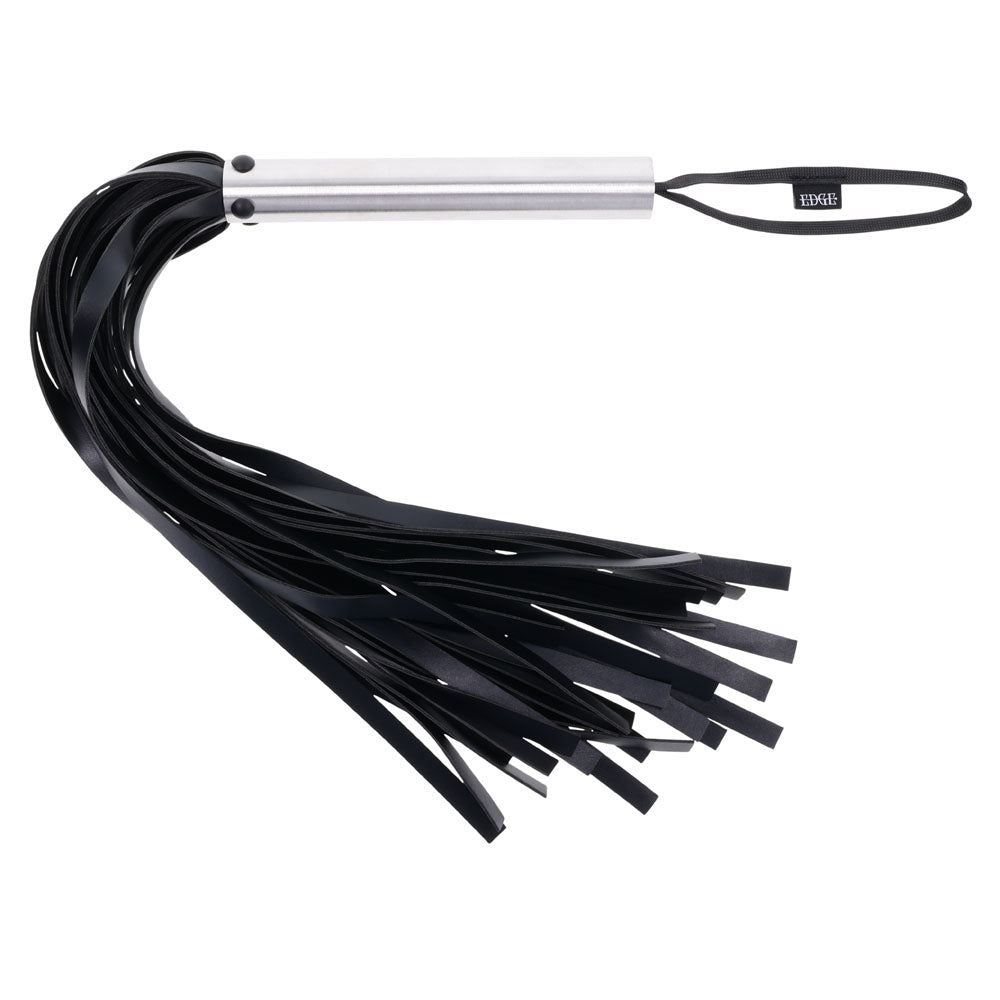 EDGE Flogger - Black Flogger Whip with Metal Handle-SS98050