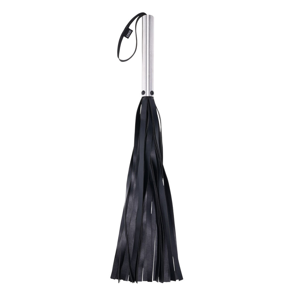 EDGE Flogger - Black Flogger Whip with Metal Handle-SS98050