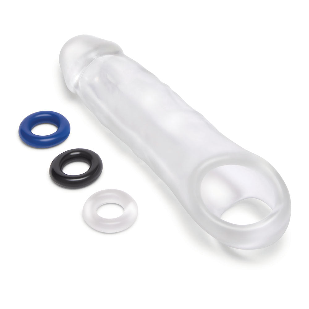 Size Up 2 Inch See-Thru Penis Extender with Ball Loop-(su402)