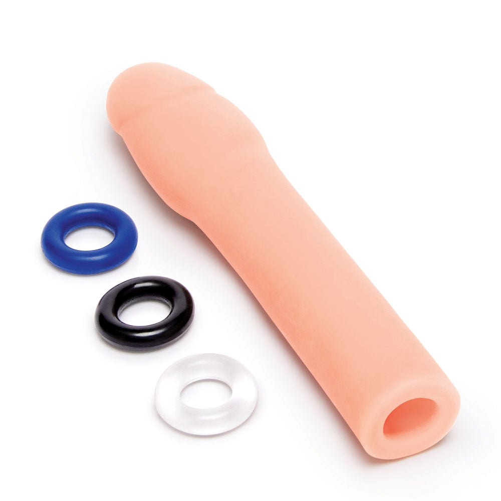 Size Up Realistic 2 Inch Penis Extender - Flesh 5 cm (2) Penis Extension Sleeve-SU403