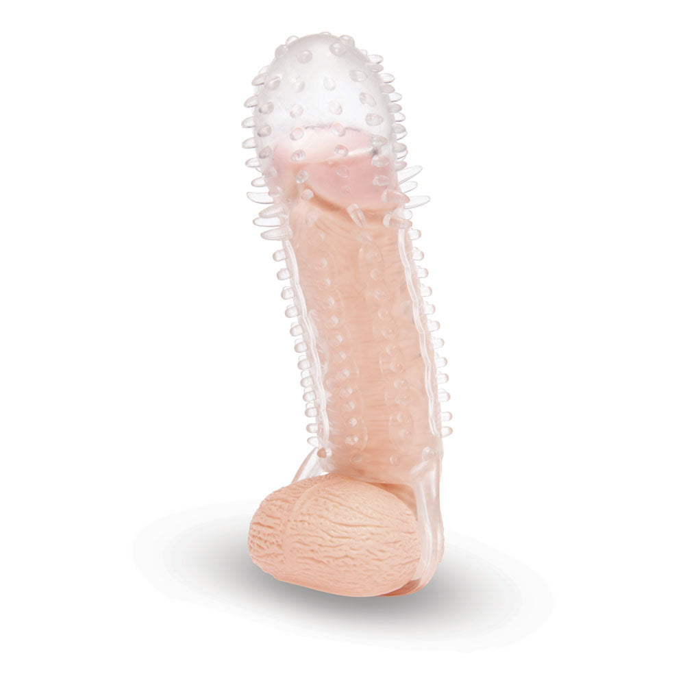 Size Up 1.5 Inch See-Thru Stretch Penis Extender - Clear 3.8 cm (1.5) Penis Extension Sleeve-SU405