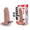 Size Up Vibrating 1 Inch Penis Extender + Ball Loop - Tan 2.5 cm (1) Vibrating Penis Extension Sleeve-SU409