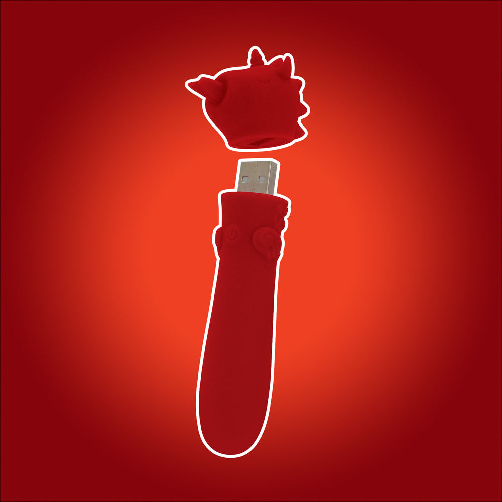 Unihorn - USB Bullet - Blaze Diablo - Red USB Rechargeable Vibrating Bullet-UNIBDBUL