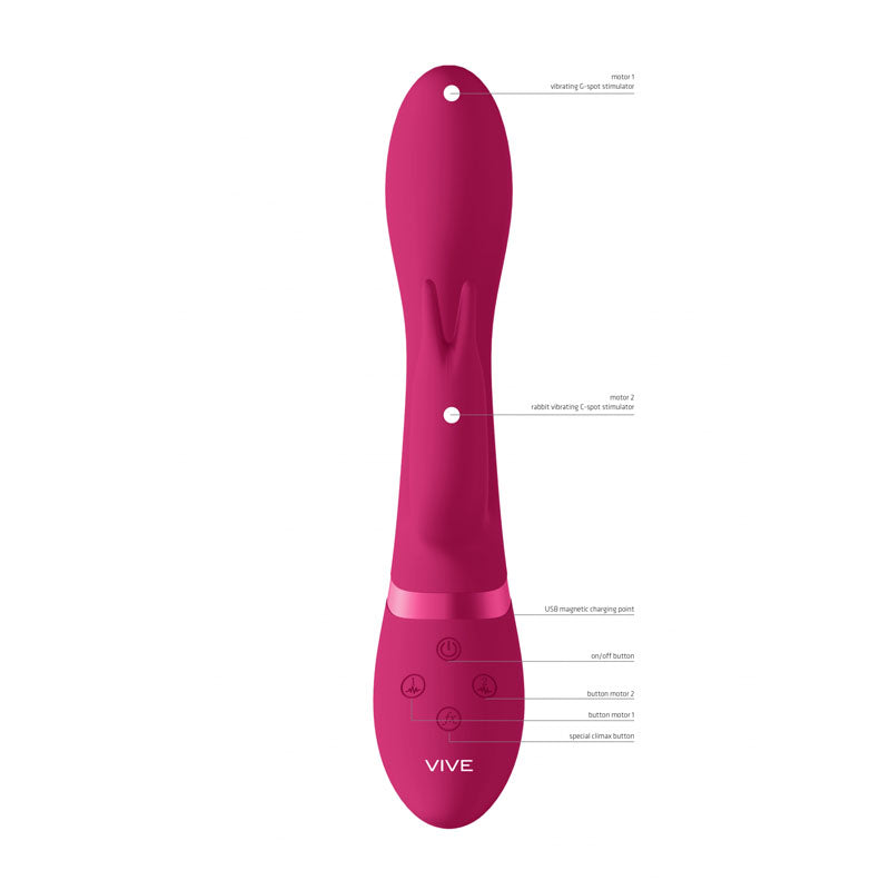 Vive Zosia - Pink 21.3 cm USB Rechargeable Rabbit Vibrator-VIVE016PNK