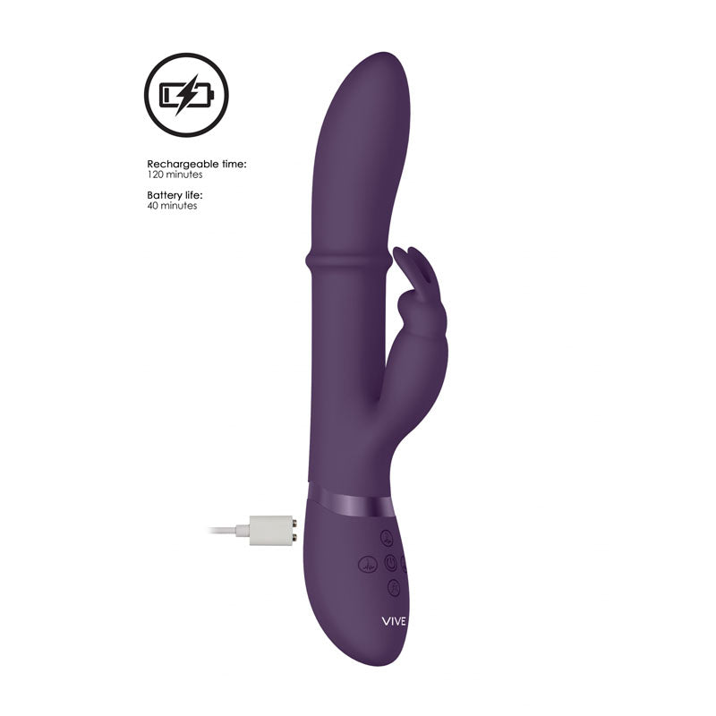 Vive Halo - Purple 24.5 cm USB Rechargeable Rabbit Vibrator-VIVE023PUR