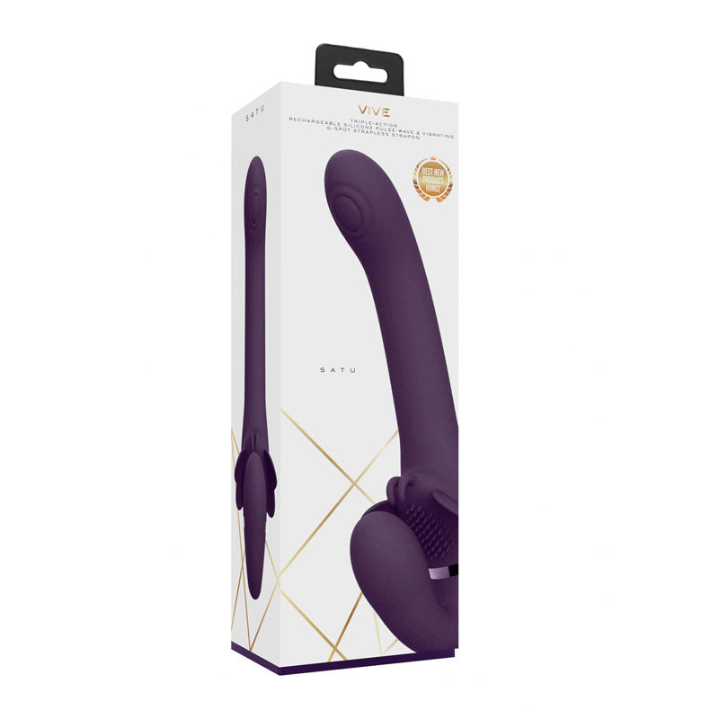 Vive SATU - Purple 23 cm USB Rechargeable Strapless Strap-On-VIVE033PUR