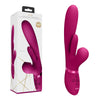 VIVE Ena - Pink - Pink 25 cm USB Rechargeable Thrusting Vibrator with Air Wave Stimulator-VIVE051PNK