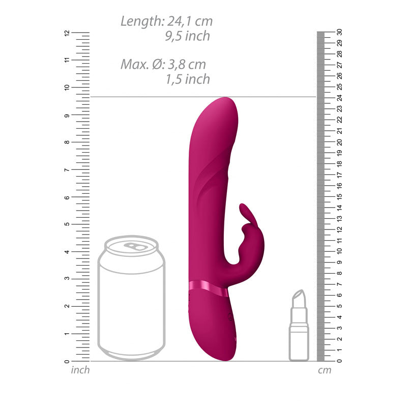 VIVE Nari - Pink - Pink 24.1 cm USB Rechargeable Rabbit Vibrator-VIVE053PNK