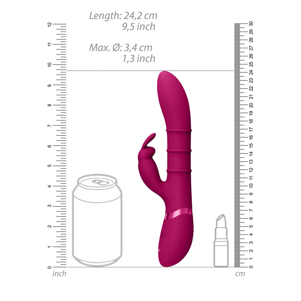 VIVE Sora - Pink - Pink 24.2 cm USB Rechargeable Rabbit Vibrator-VIVE054PNK