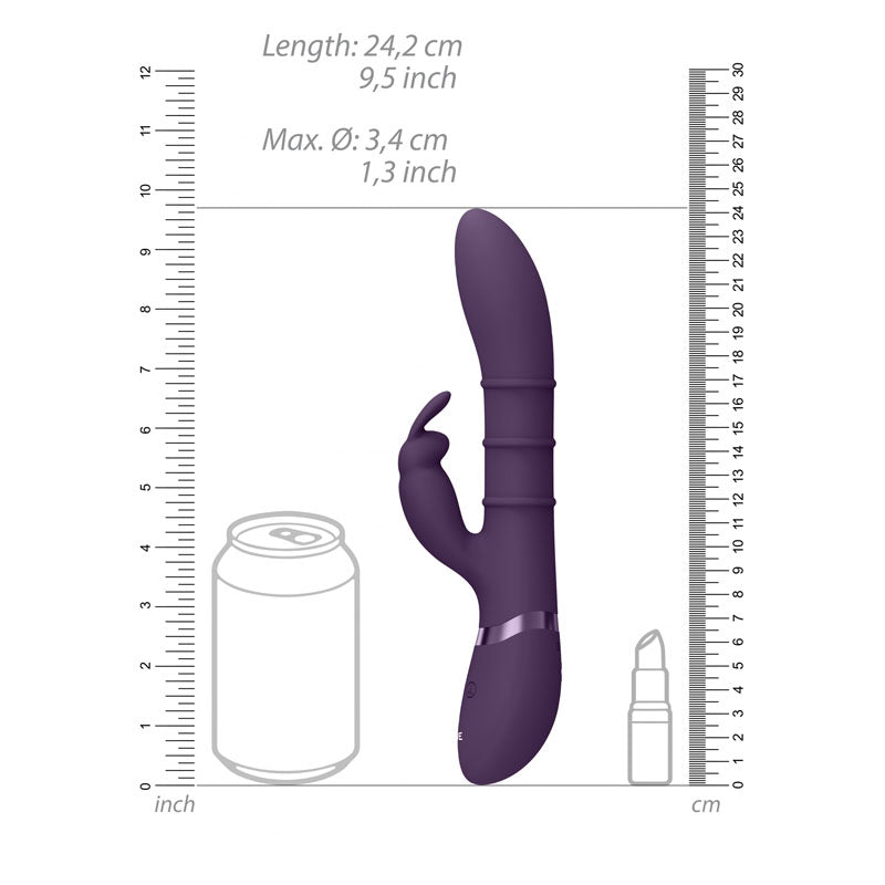 VIVE Sora - Purple - Purple 24.2 cm USB Rechargeable Rabbit Vibrator-VIVE054PUR