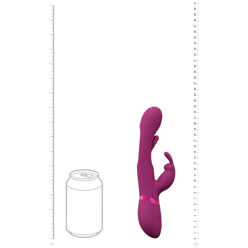 VIVE Mika - Pink - Pink 23.2 cm USB Rechargeable Rabbit Vibrator with Flapping Shaft-VIVE057PNK