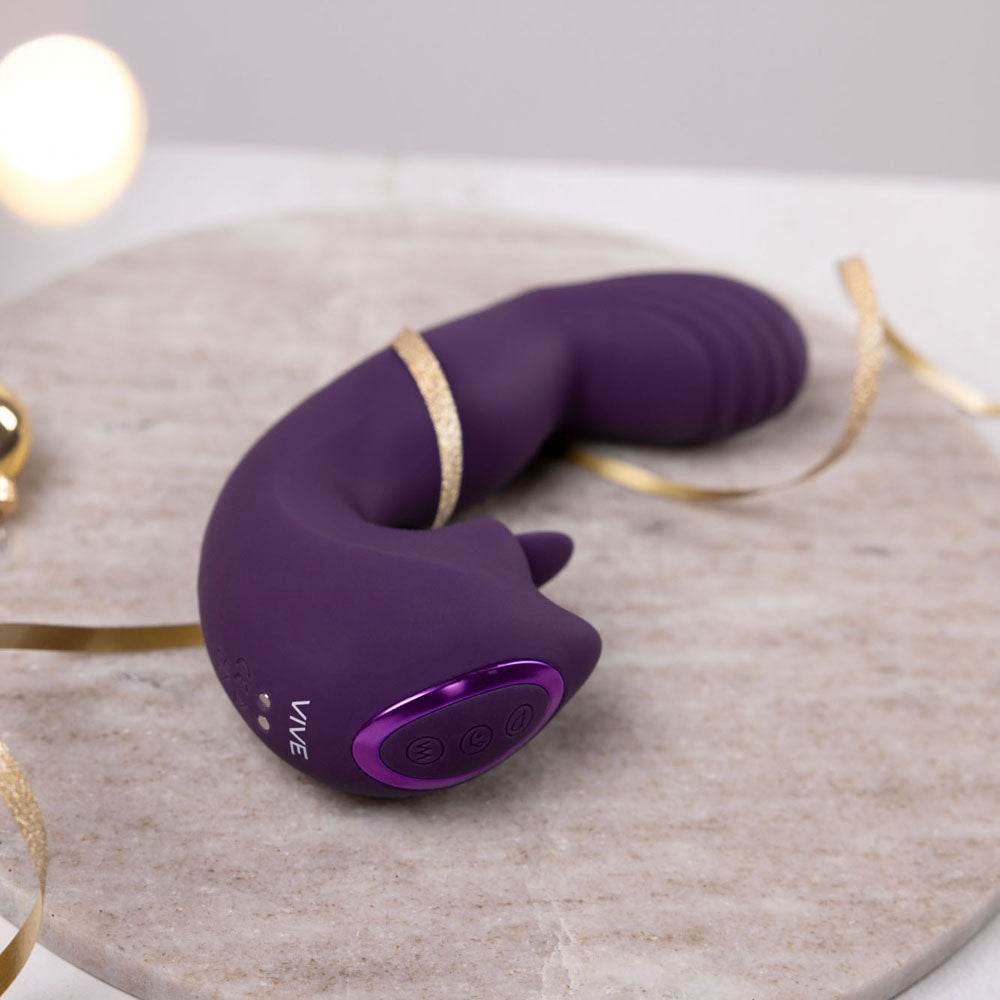 VIVE Yumi - Purple - Purple USB Rechargeable Triple Motor Vibrator-VIVE060PUR