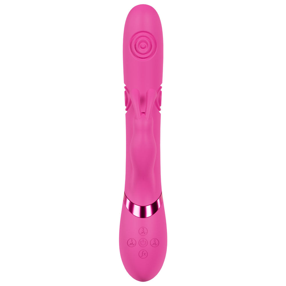 VIVE Mimi - Pink - Pink 25 cm USB Rechargeable Vibrating & Tapping Rabbit Vibrator-VIVE062PNK