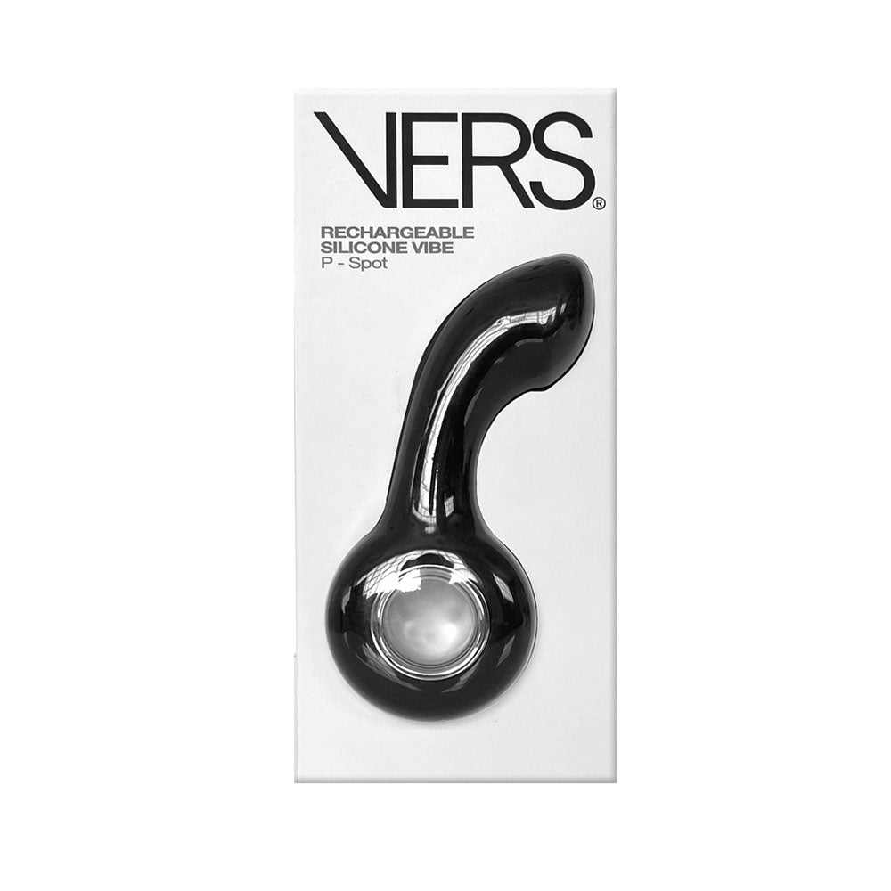 VERS Rechargeable Silicone P-Spot Vibe - Black 13 cm USB Rechargeable Prostate Massager-VRS-2201