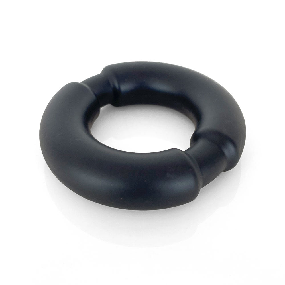 VERS Liquid Silicone Weighted Steel Core C-Ring - Black Cock Ring with Steel Core-VRS-2205