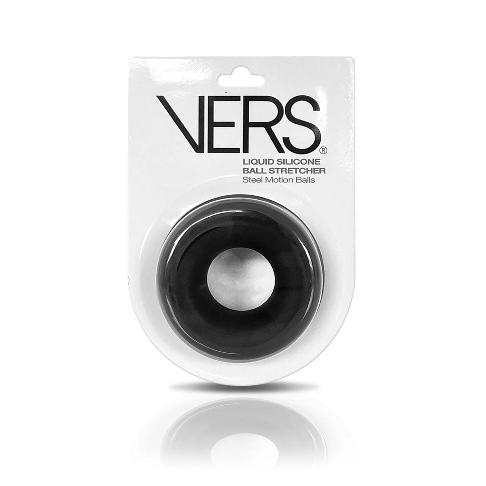 VERS Liquid Silicone Steel Motion Ball Stretcher - Black Ball Stretcher Ring with Steel Motion Balls-VRS-2206