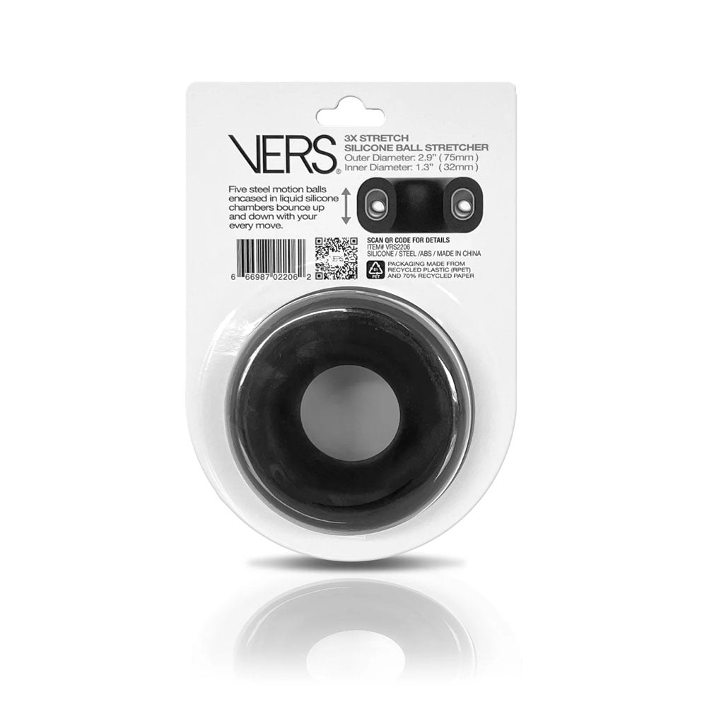 VERS Liquid Silicone Steel Motion Ball Stretcher - Black Ball Stretcher Ring with Steel Motion Balls-VRS-2206