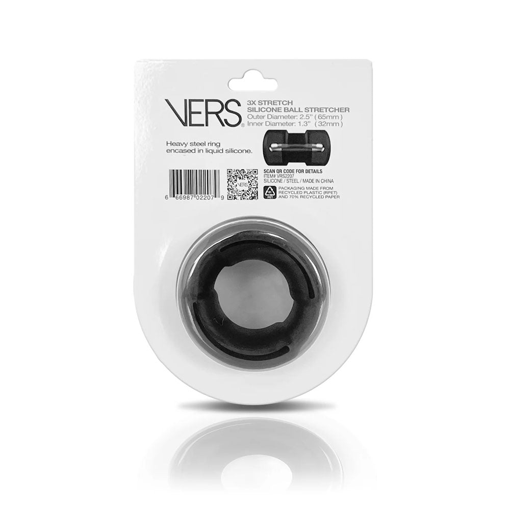 VERS Liquid Silicone Weight Steel Core Ball Stretcher - Black Ball Stretcher Ring with Steel Core-VRS-2207