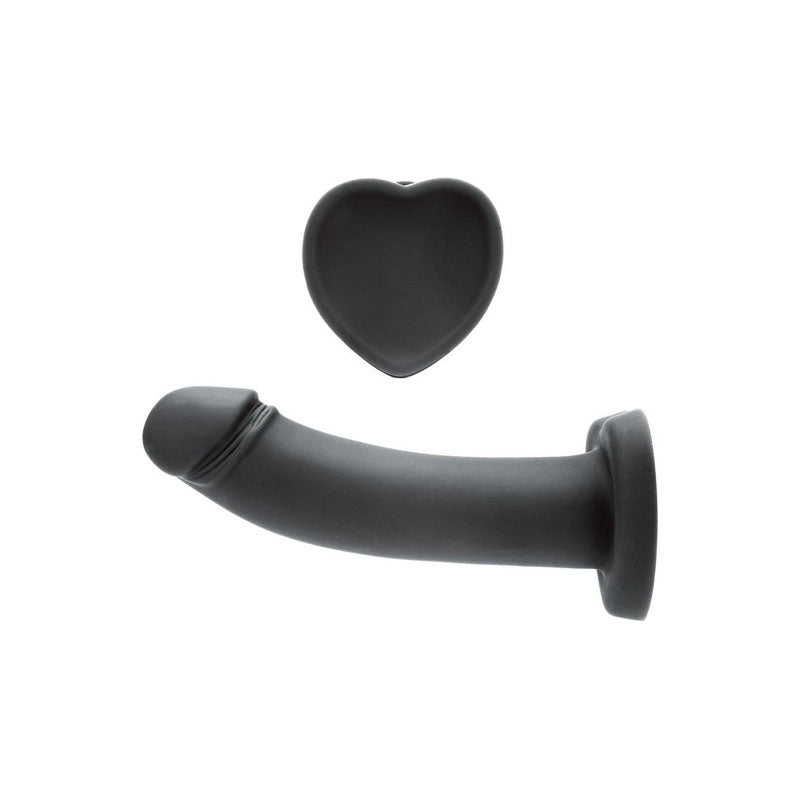 WhipSmart Heartbreaker 7 Heart Base Dildo - Black 17.8 cm Dong with Heart Shaped Base-WS1044