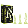 WhipSmart Glow In The Dark 3pc Anal Training Kit - Glow In Dark Butt Plugs - Set of 3 Sizes-WS1047