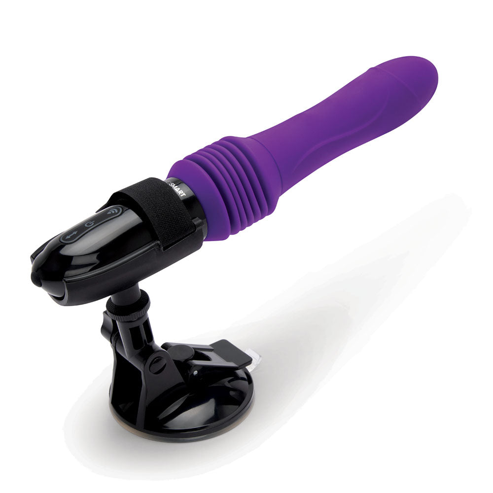 WhipSmart Thrusting Sex Machine - Purple 23 cm USB Rechargeable Thrusting Vibrator with Suction Mount-WS1065