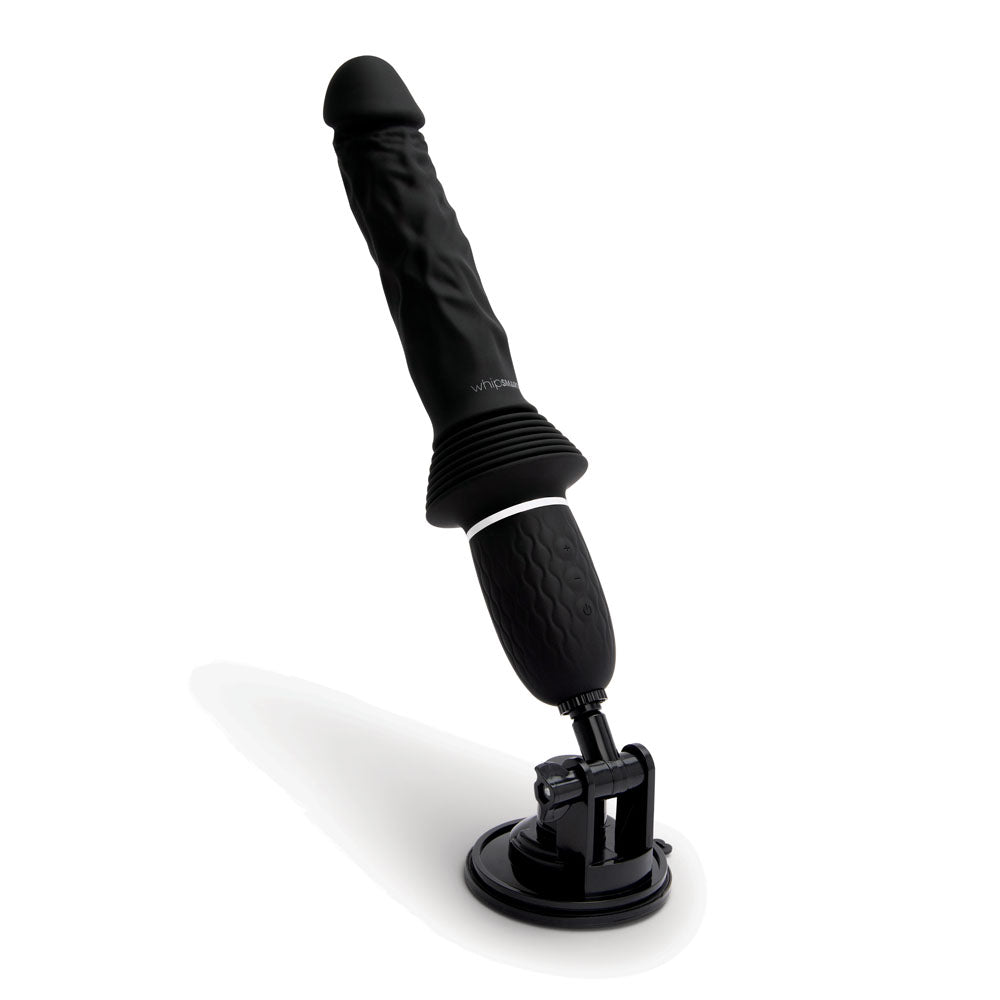 WhipSmart Thrusting Cock - Black 30 cm USB Rechargeable Thrusting Vibrator with Suction Mount-WS1066