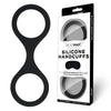 WhipSmart Silicone Handcuffs - Black - Black Restraint with Bonus Blindfold-WS1500