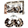 WhipSmart Classic Furry Cuffs - Leopard - Leopard Furry Restraints with Bonus Eye Mask-WS1504