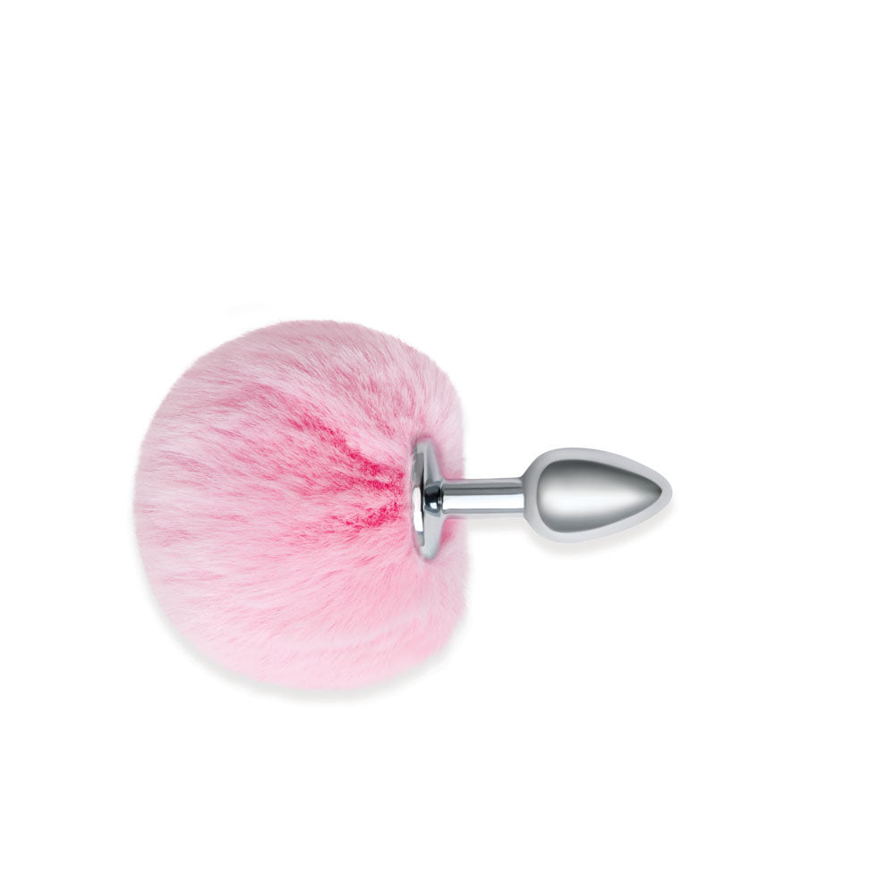 WhipSmart Furry Tales Pink Bunny Tail - Metal 6.3 cm Butt Plug with Pink Bunny Tail-WS3500