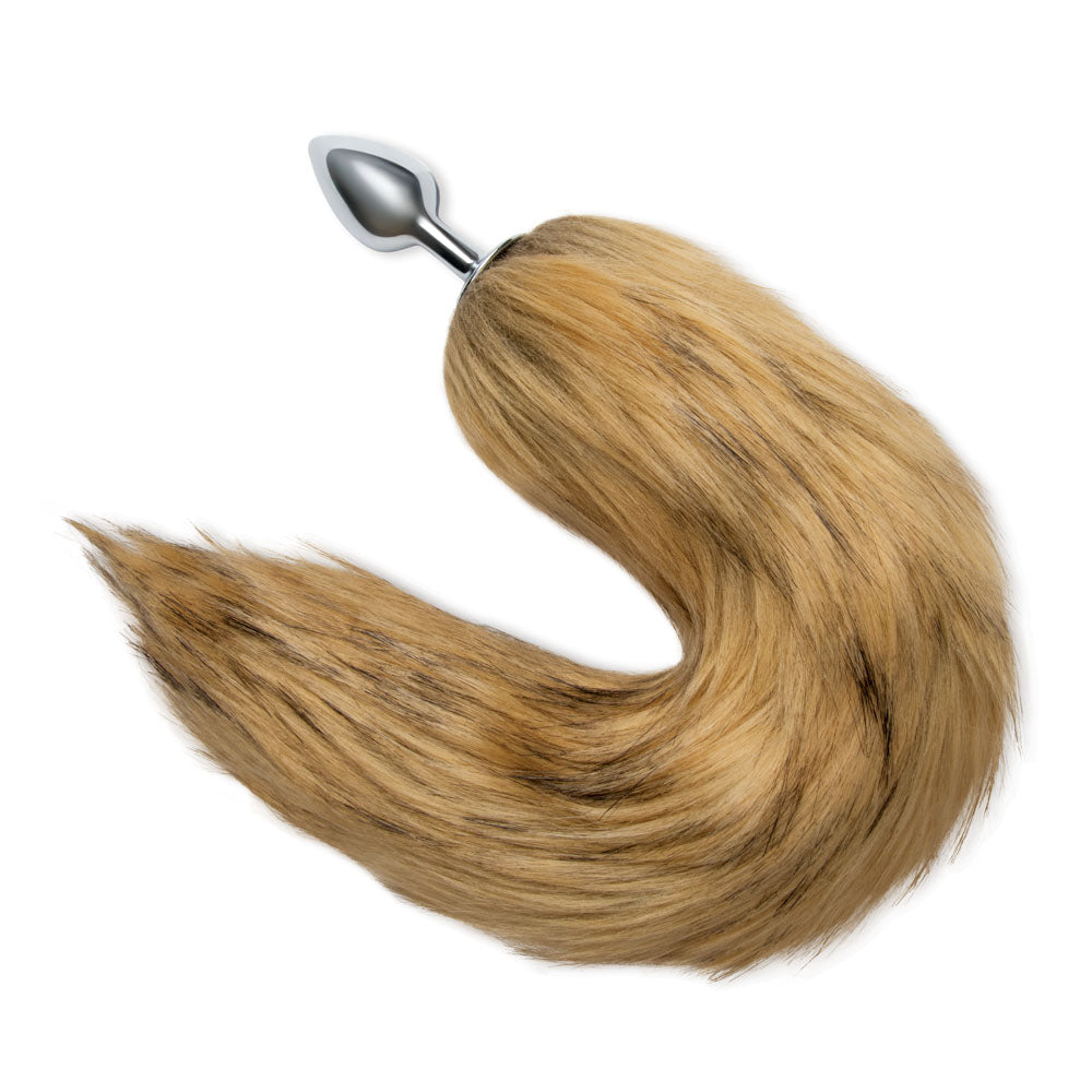 WhipSmart Furry Tales 14 Inch Brown Fox Tail - Metal 6.3 cm Butt Plug with Brown Fox Tail-WS3503