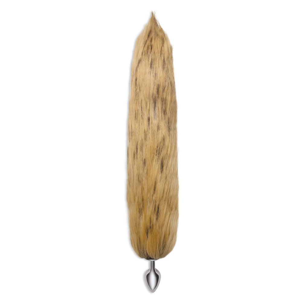 WhipSmart Furry Tales 14 Inch Brown Fox Tail - Metal 6.3 cm Butt Plug with Brown Fox Tail-WS3503