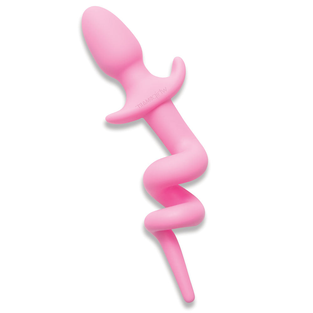 WhipSmart Furry Tales 3.5 Inch Silicone Piggy Tail Butt Plug - Pink 8.9 cm Butt Plug with Pig Tail-WS3509