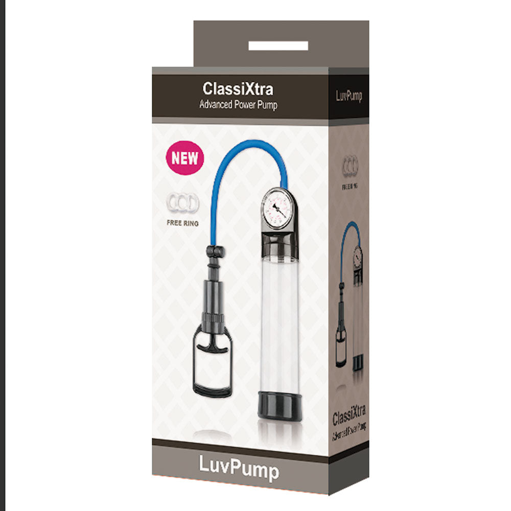 LuvPump ClassiXtra Advanced Power Pump - Clear Penis Pump with Pressure Gauge-Z108