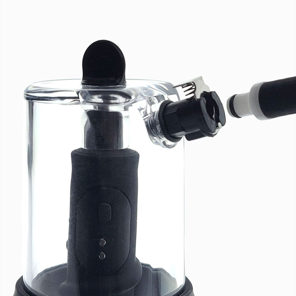 LuvPump RosCup Pro Smart Rosebud Pump - Black USB Rechargeable Anal Pump with Vibrating Probe - ZD-90-Z-P0