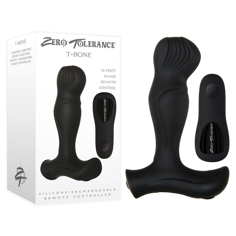 Zero Tolerance T-Bone - Black USB Rechargeable Vibrating Prostate Massager-ZE-AP-6030-2