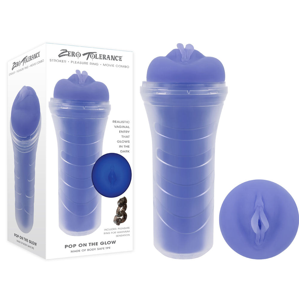 Zero Tolerance POP ON THE GLOW - Glow in Dark Purple Vagina Stroker-ZE-MS-5575-2