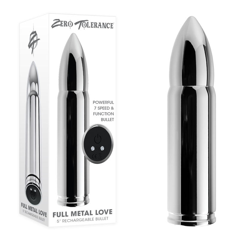 Zero Tolerance Full Metal Love - Metallic 15 cm USB Rechargeable Bullet-ZE-RS-1027-2