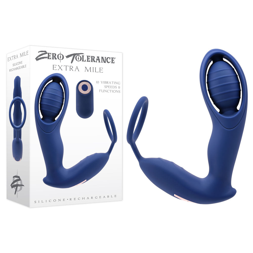 Zero Tolerance EXTRA MILE - Blue USB Rechargeable Vibrating Prostate Massager-ZE-RS-1713-2