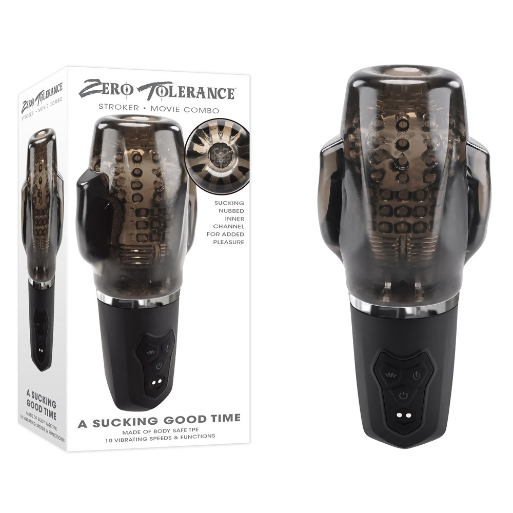 Zero Tolerance A SUCKING GOOD TIME - USB Rechargeable Sucking & Vibrating Stroker-ZE-RS-3663-2