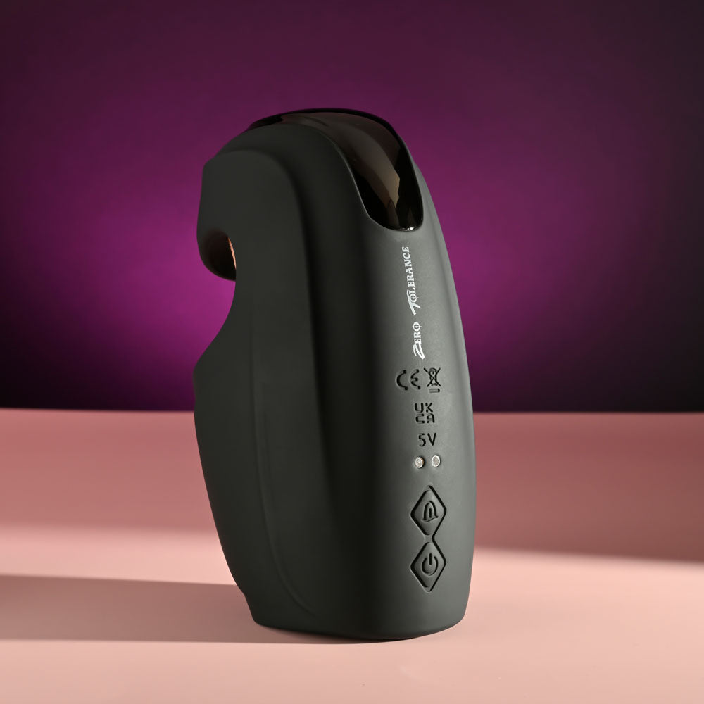 Zero Tolerance LICK THE TIP - Black USB Rechargeable Vibrating & Flicking Masturbator-ZE-RS-4134-2