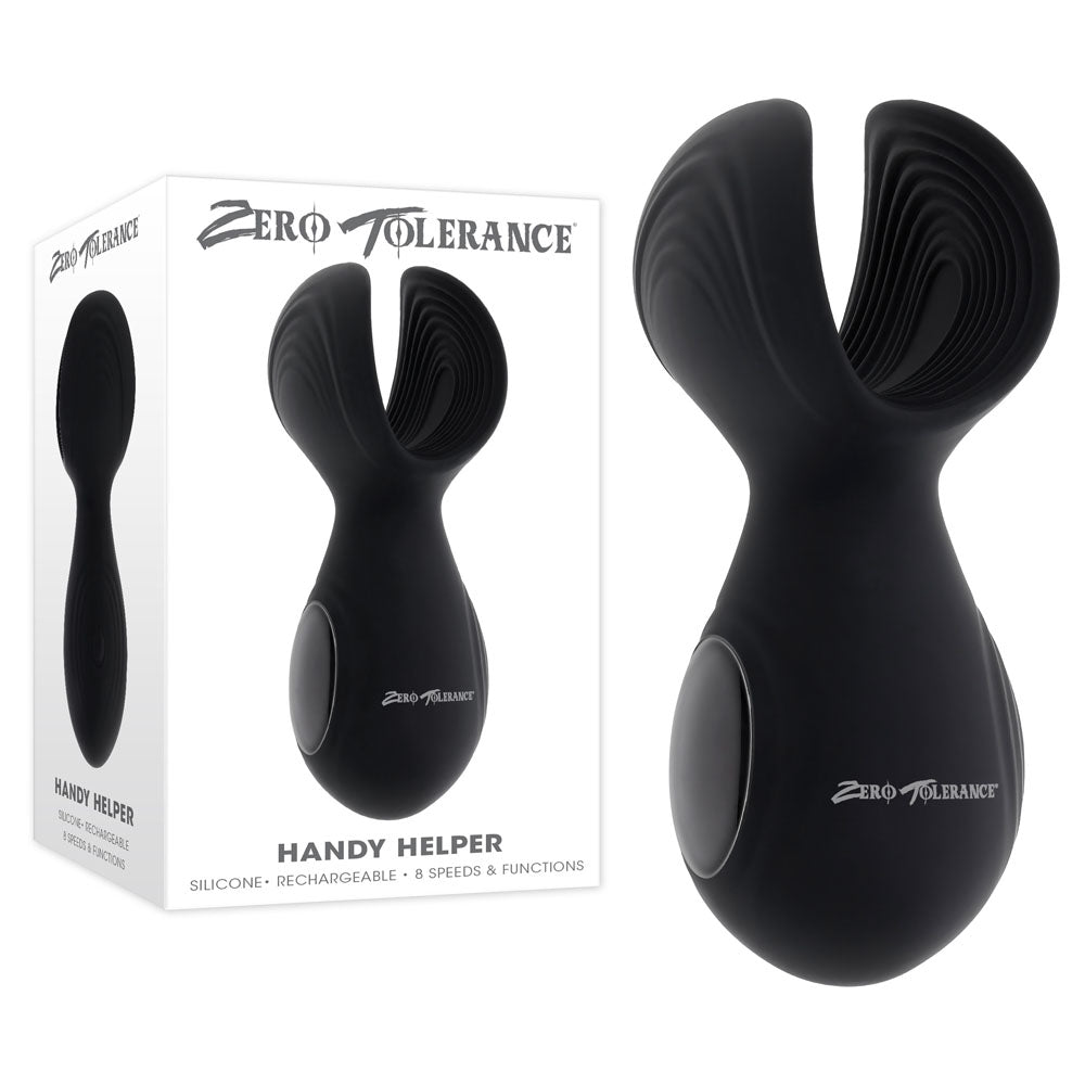 Zero Tolerance HANDY HELPER - Black USB Rechargeable Vibrating Stroker-ZE-RS-5087-2