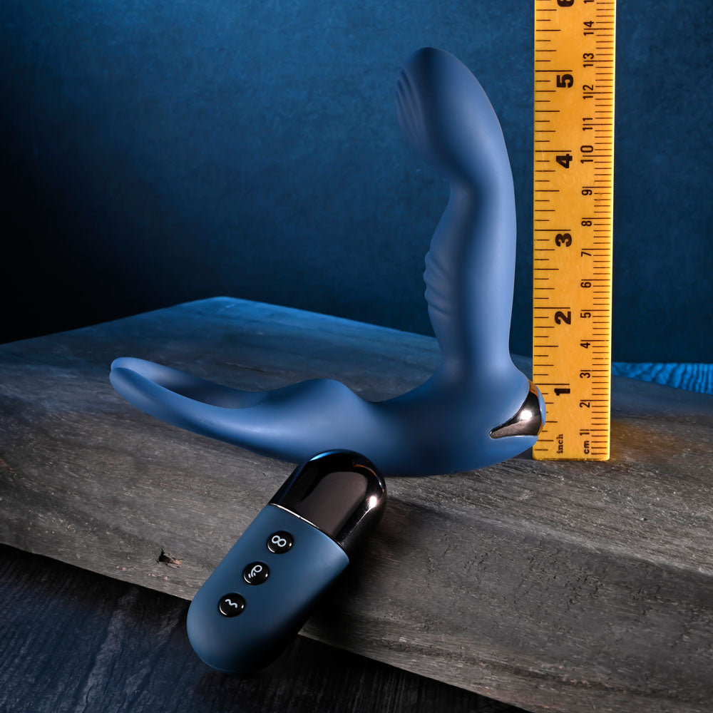 Zero Tolerance BY ALL MEANS - Blue 13.4 cm USB Rechargeable Prostate Massager with Cock Ring